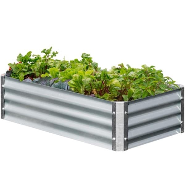 Grillgear Bajo Series 22 x 40 x 10 in. Rectangle Galvanized Metal Raised Garden Bed GR2575959 - main